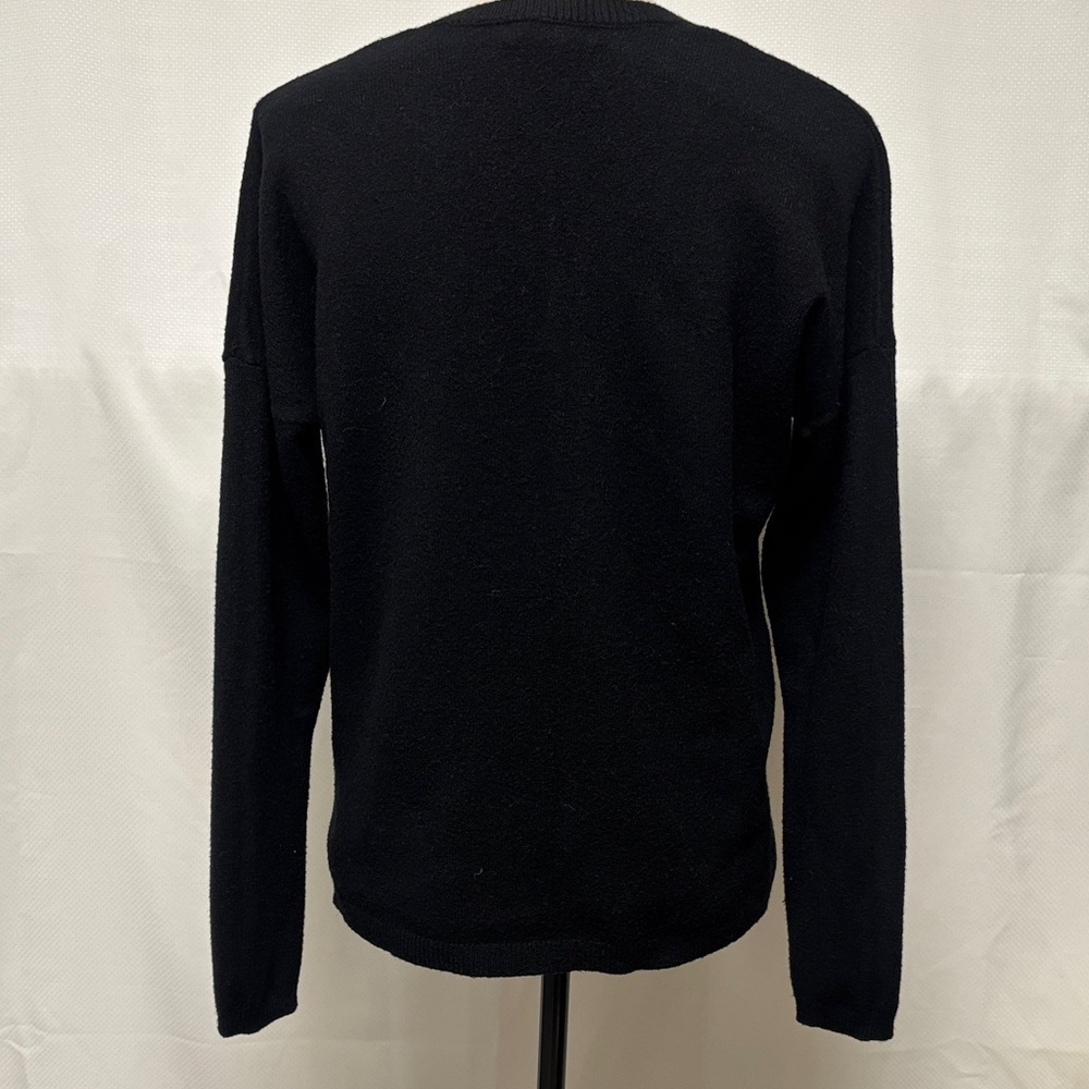 CHARLIE B Black V-Neck Sweater with Heart Accents - Picture 3 of 7